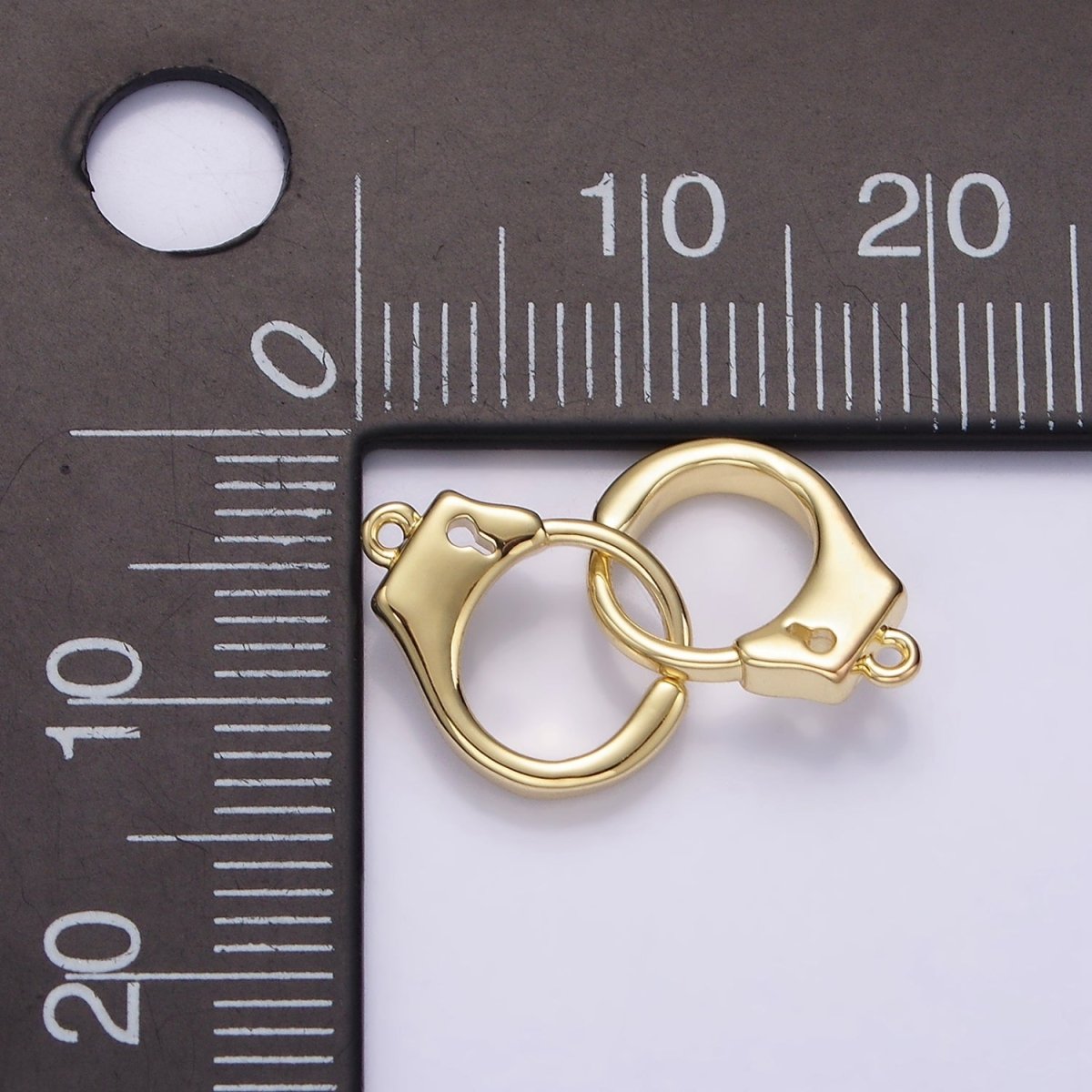 Gold Filled Hand Cuff Open Key Minimalist Connector G-936 - DLUXCA