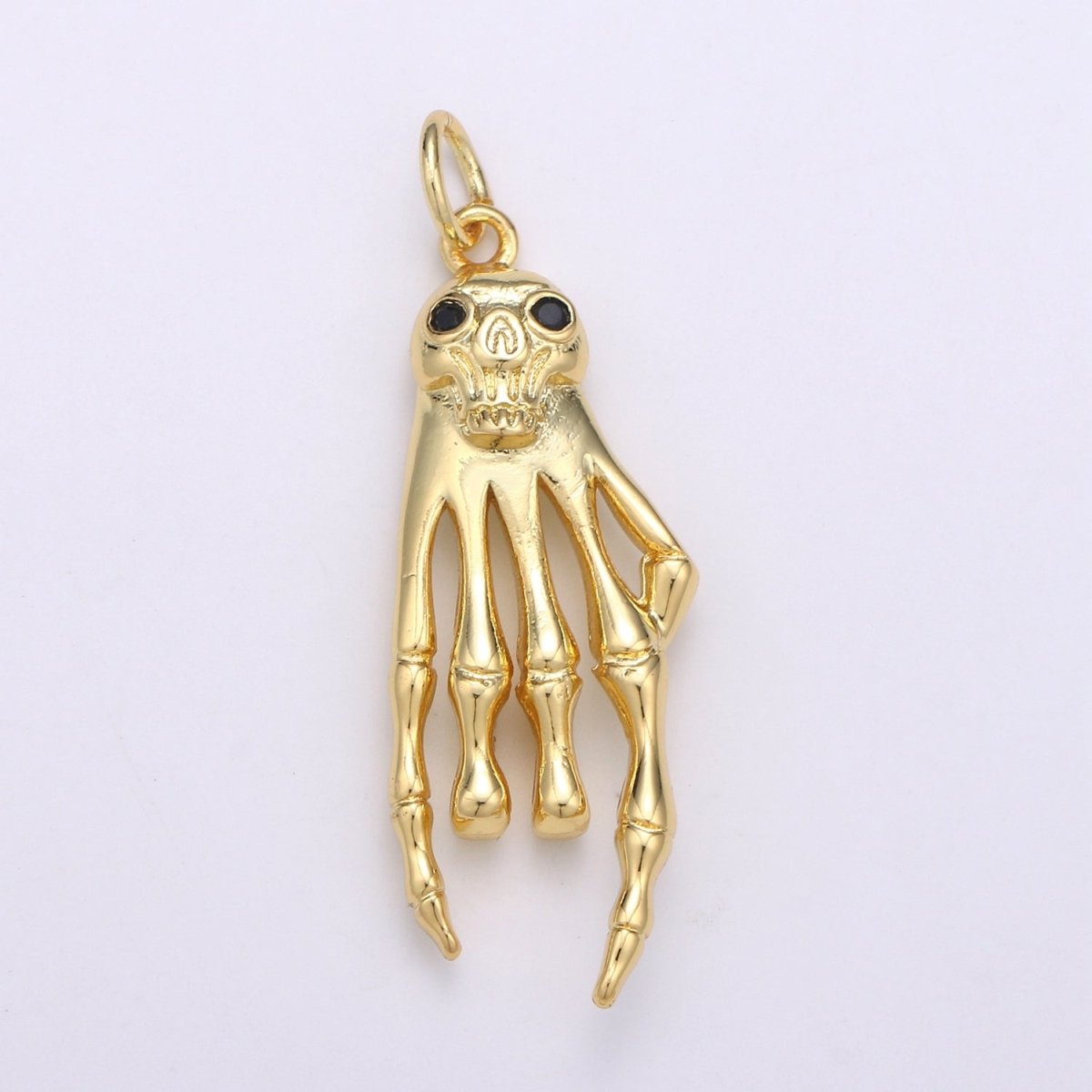 Gold Filled Hand Skeleton Charm D-832 - DLUXCA