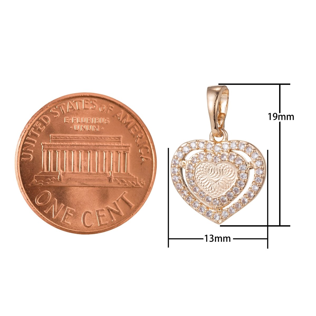 Gold Filled Heart Pendants I-920 - DLUXCA