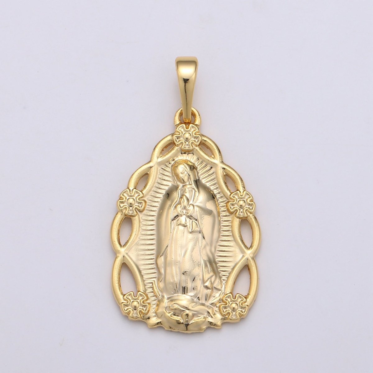 Gold Filled Holy Mary Lady of Guadalupe Pendants J-117 - DLUXCA