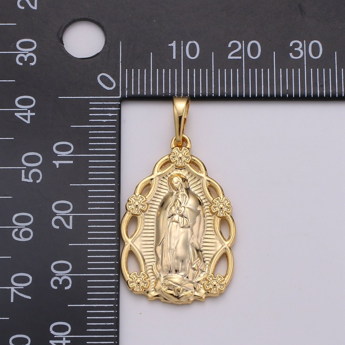 Gold Filled Holy Mary Lady of Guadalupe Pendants J-117 - DLUXCA