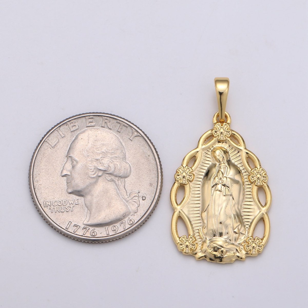 Gold Filled Holy Mary Lady of Guadalupe Pendants J-117 - DLUXCA