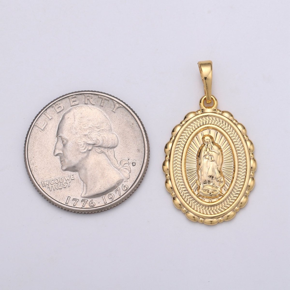Gold Filled Holy Mary Lady of Guadalupe Pendants J-127 - DLUXCA