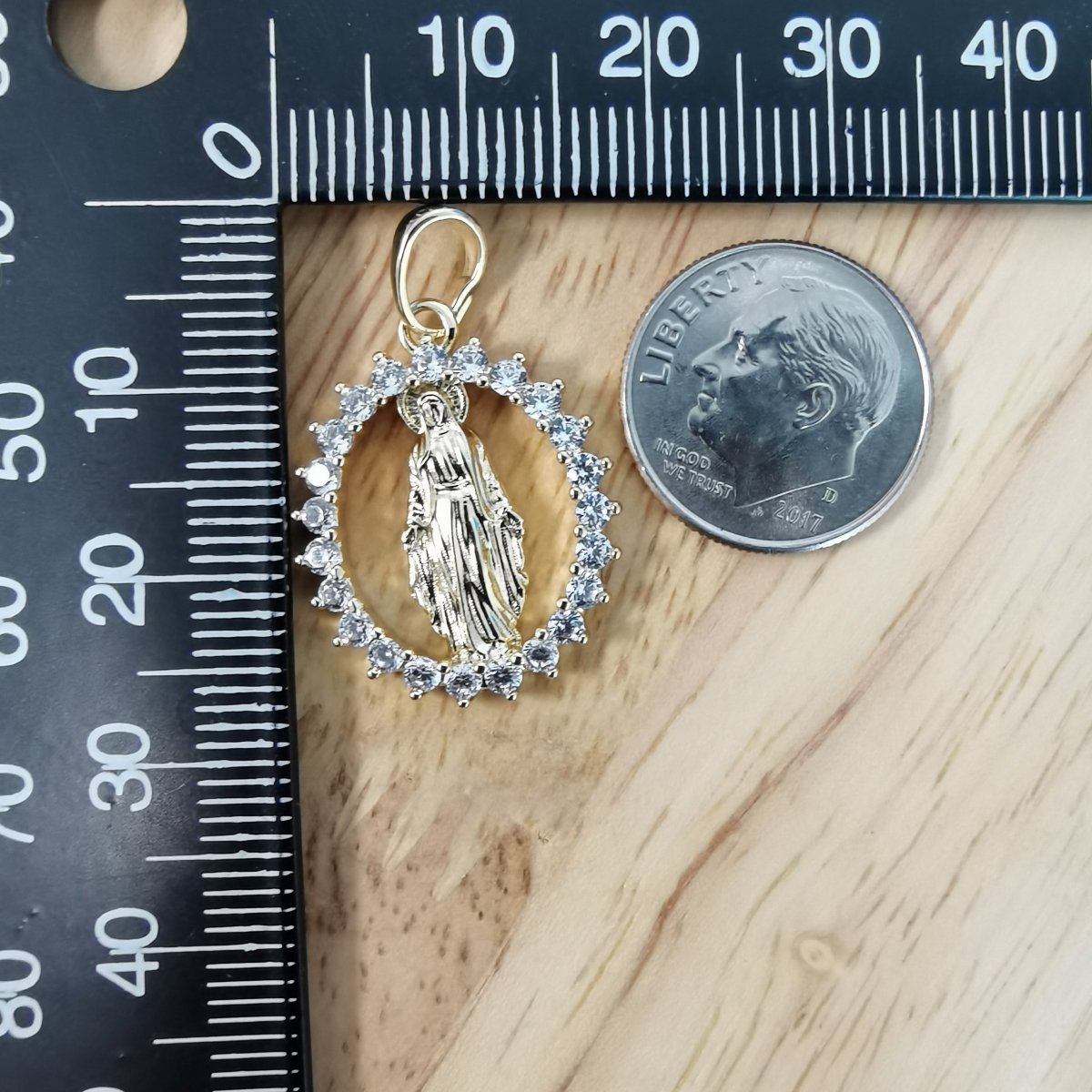Gold Filled Holy Mary Pendants I-831 - DLUXCA
