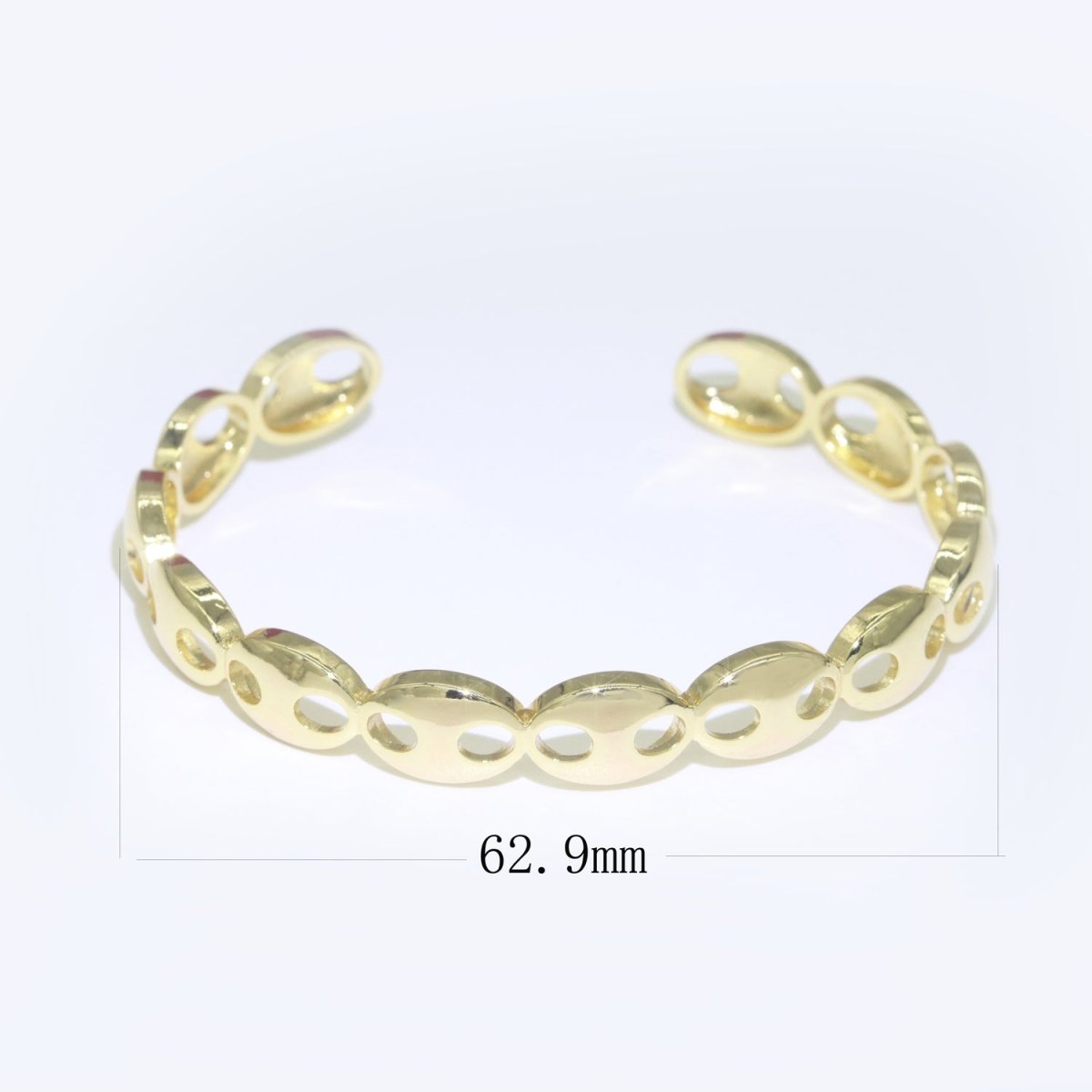 Gold Filled Link Bangle Bracelet, 14K Gold Filled Anchor Link Bracelet Adjustable Cuff Bracelet | WA-055 Clearance Pricing - DLUXCA