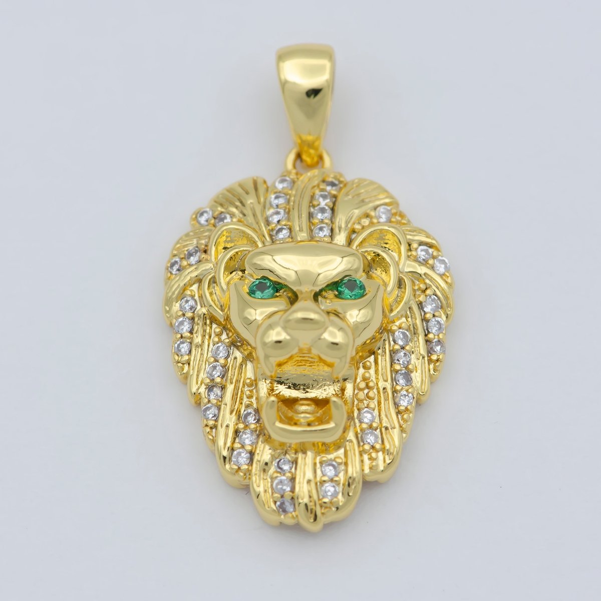 Gold Filled Lion Charm, Animal King Pendant, Roar Tiger Bracelet, Wild Animal Charm for Statement Jewelry Component J-867 - DLUXCA