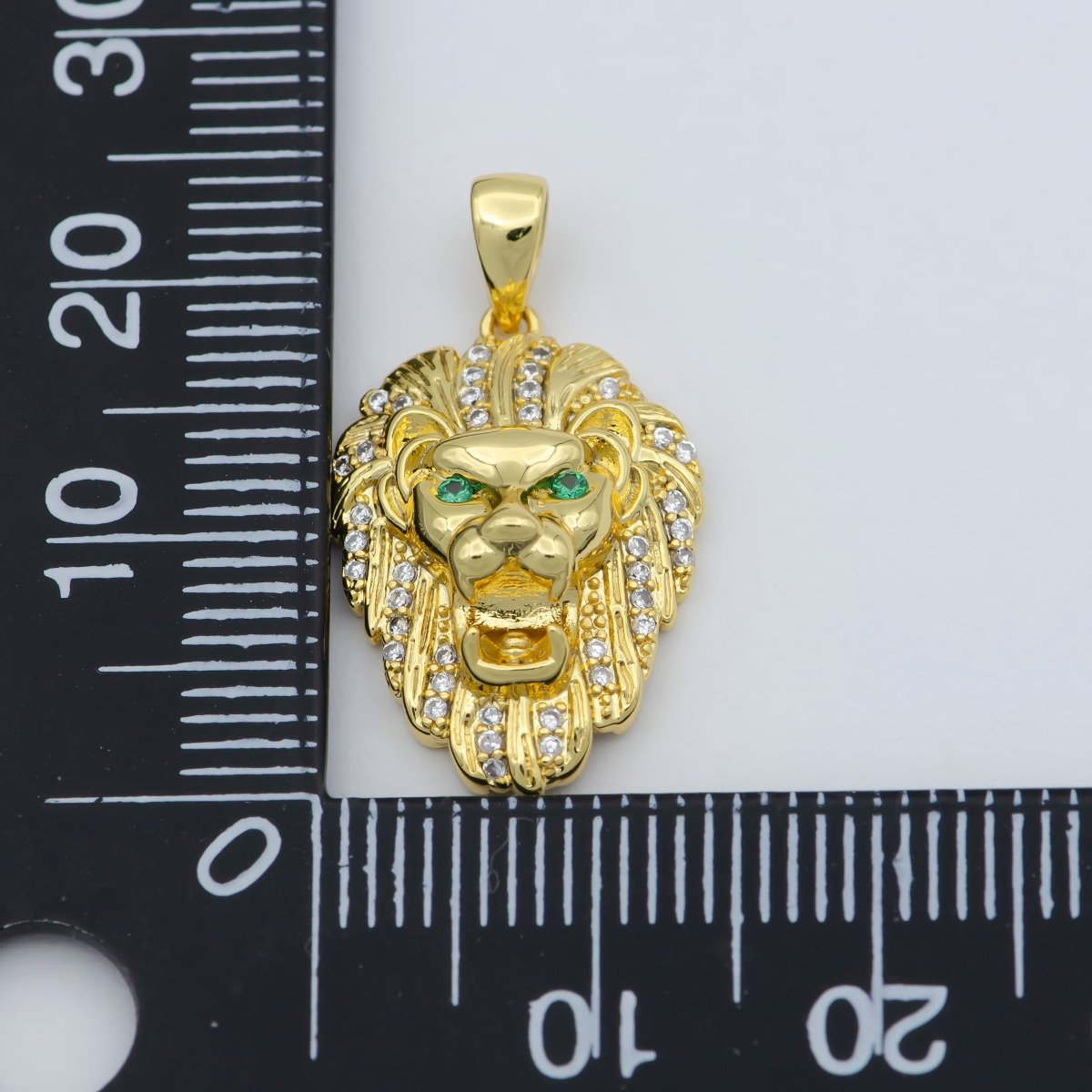 Gold Filled Lion Charm, Animal King Pendant, Roar Tiger Bracelet, Wild Animal Charm for Statement Jewelry Component J-867 - DLUXCA