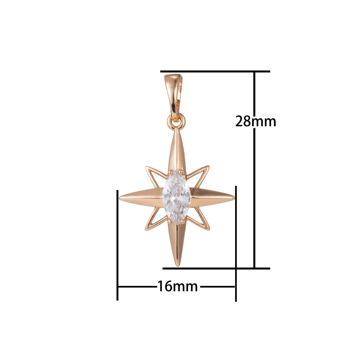 Gold Filled Long Star Pendants I-815 - DLUXCA