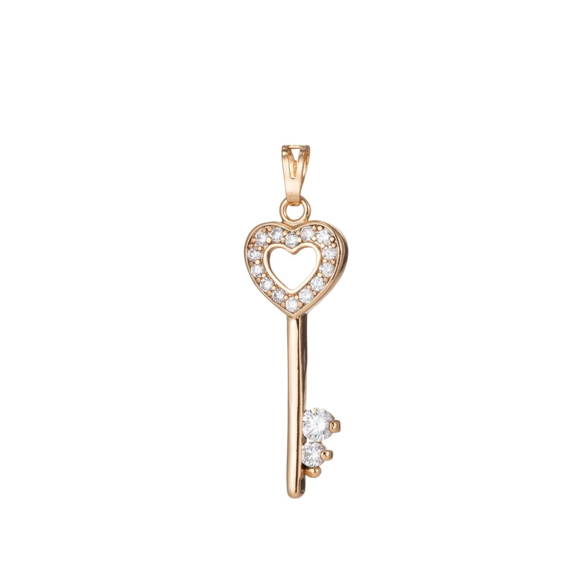 Gold Filled Love Heart Key Pendants I-534 - DLUXCA