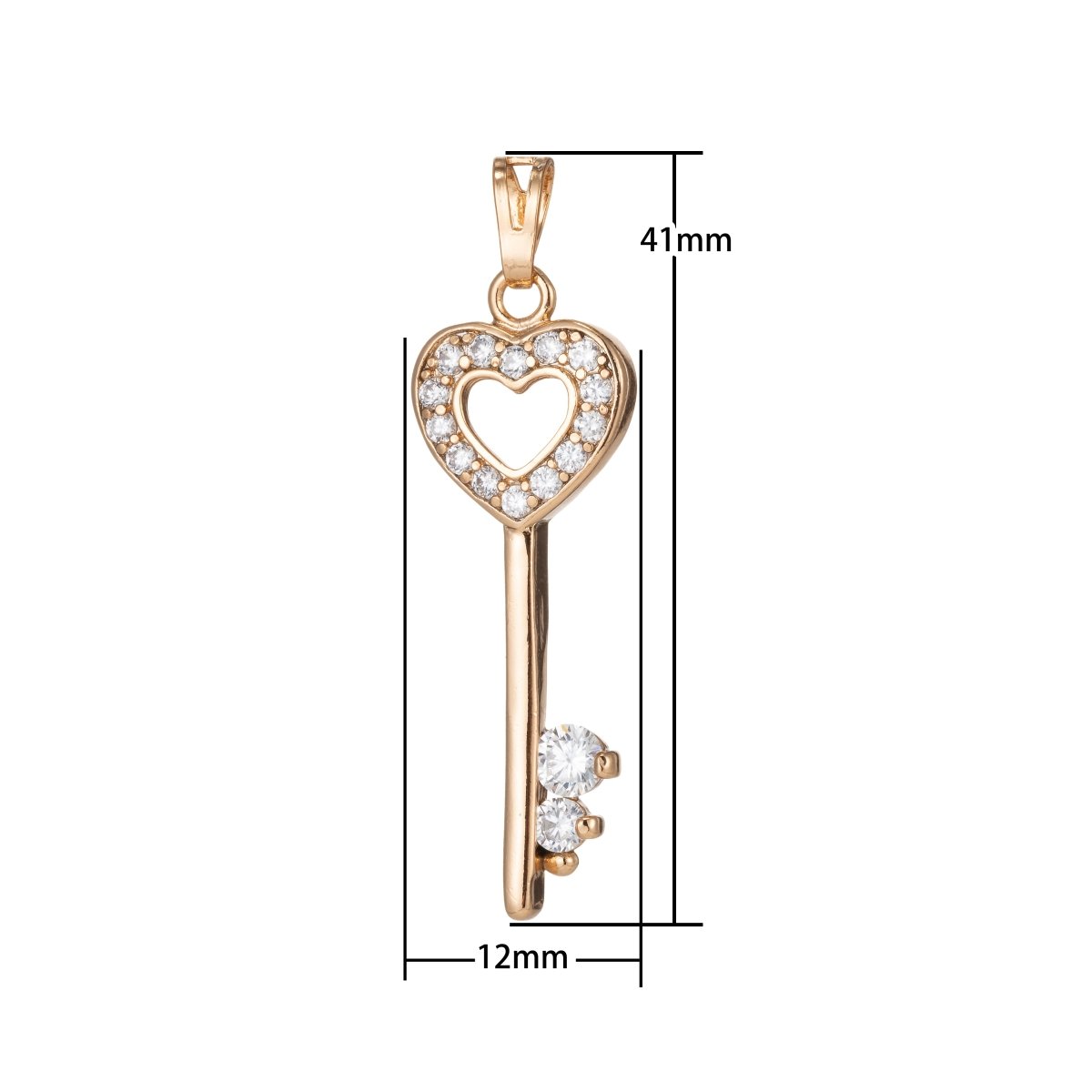 Gold Filled Love Heart Key Pendants I-534 - DLUXCA