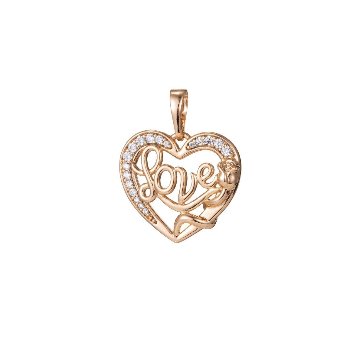 Gold Filled Love Heart Pendants I-434 - DLUXCA