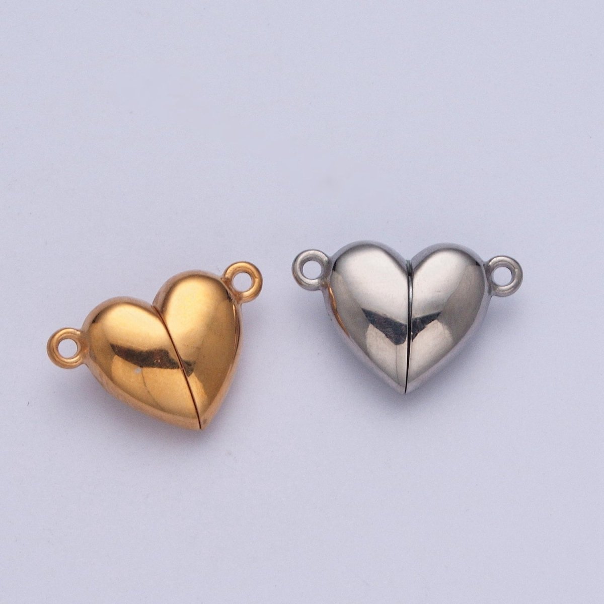 Gold Filled Magnetic Heart Connector Closure in Gold & Silver G-096 G-097 - DLUXCA