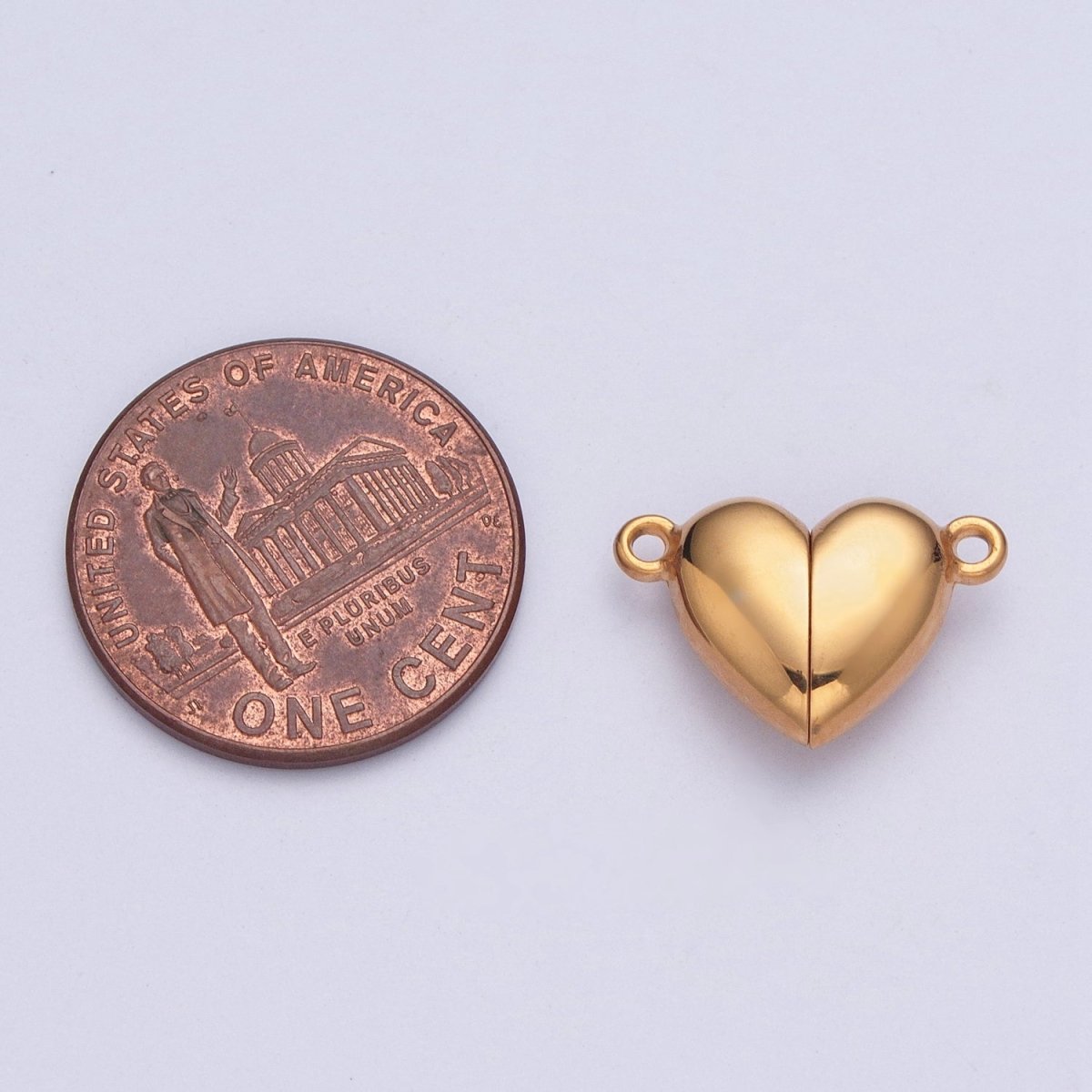 Gold Filled Magnetic Heart Connector Closure in Gold & Silver G-096 G-097 - DLUXCA