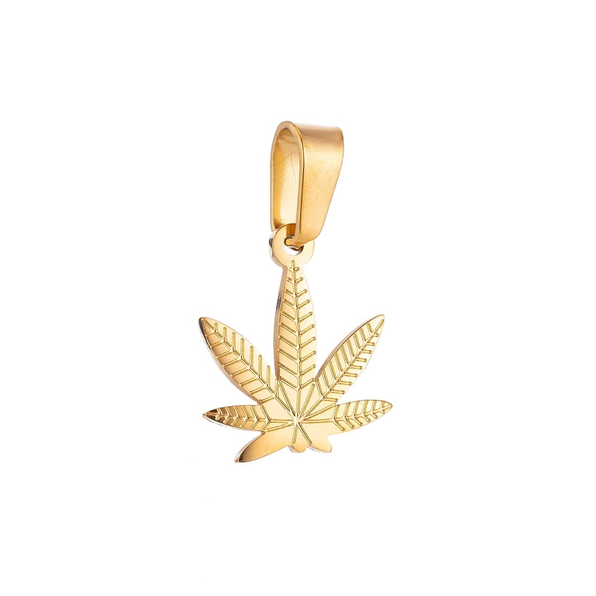 Gold Filled Marijuana Leaf Six Leaves Plant Necklace Pendant Bracelet Beads Earring Charm Bails for Jewelry Making, J-371 - DLUXCA