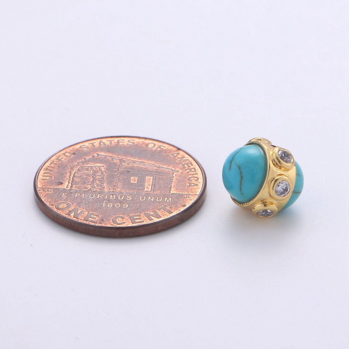 Gold Filled Micro Pave Beads Spacer Beads, for DIY Jewelry Making European Charms Beaded Bracelet, Bead Size 7x7mm Hole 4mm B-324 - DLUXCA