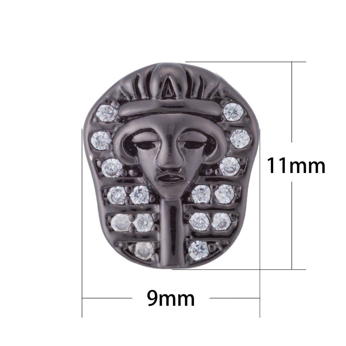 Gold Filled Micro Paved Ancient Egyptian Pharaoh Egyptian Headdress Bead | B-057 - DLUXCA