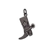 Gold Filled Micro Paved CZ Star Country Cowboy Boots Charm in Gold, Silver, Black | C-247 - DLUXCA