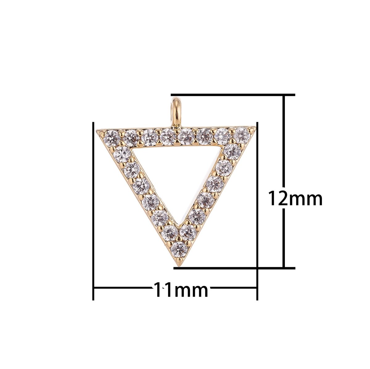 Gold Filled Micro Paved Triangle Geometric Minimalist Charm C-003 - DLUXCA
