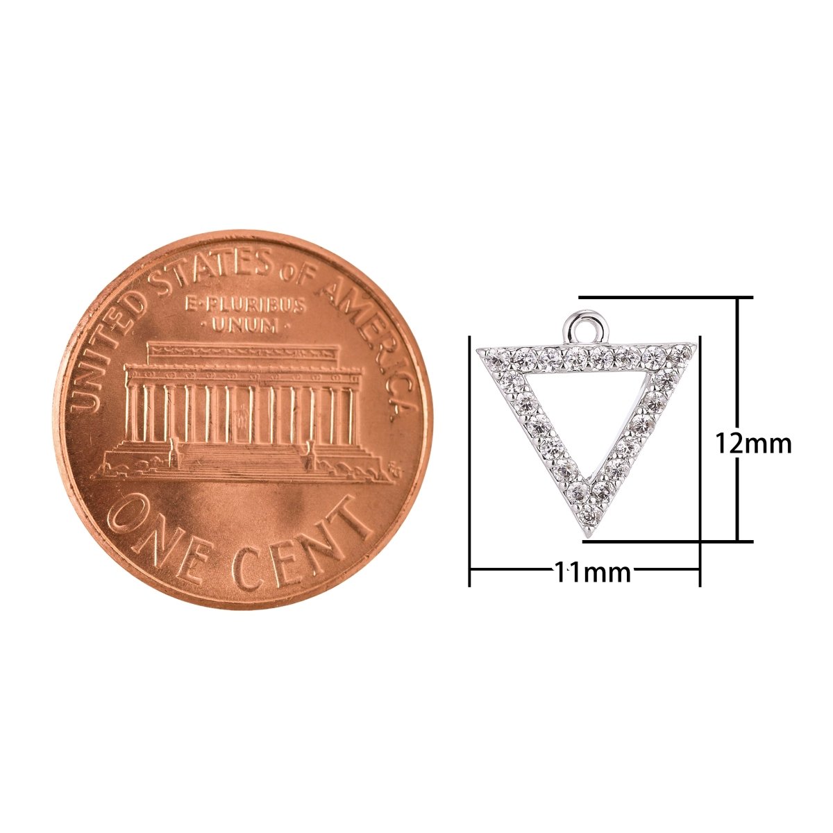 Gold Filled Micro Paved Triangle Geometric Minimalist Charm C-003 - DLUXCA