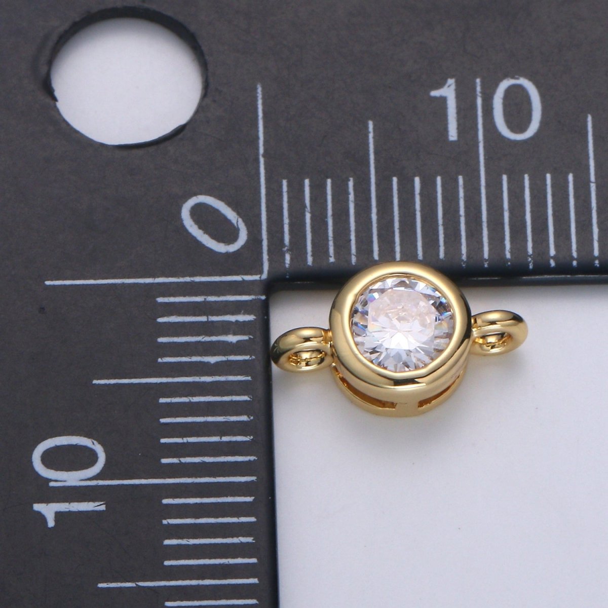 Gold Filled Mini Circle Charm Connectors Link Connector for Bracelet, Earring, Necklace Supply- F-826-F-827 - DLUXCA