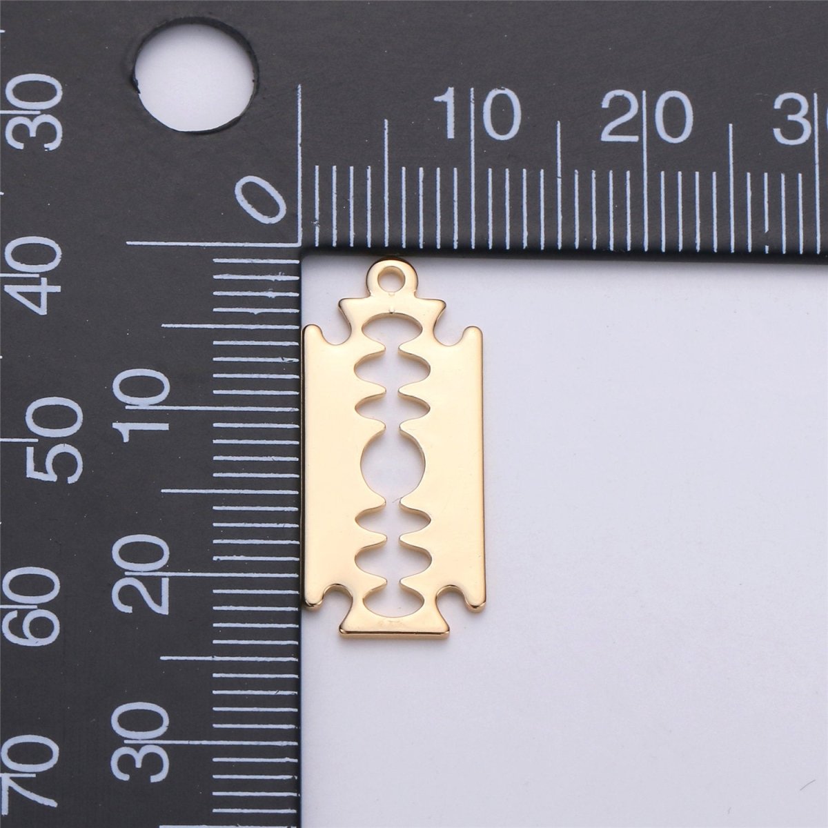 Gold Filled Mini Razor Blade Charm Silver Razor Blade Pendant for Necklace Earring Bracelet Charm J-675 - DLUXCA