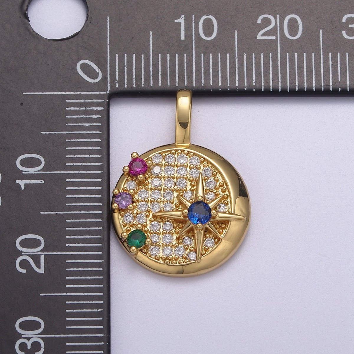 Gold Filled Mini Shooting Star Color Cubic Zirconia Bracelet Necklace Pendant Charm for Woman Jewelry Making J-467 - DLUXCA
