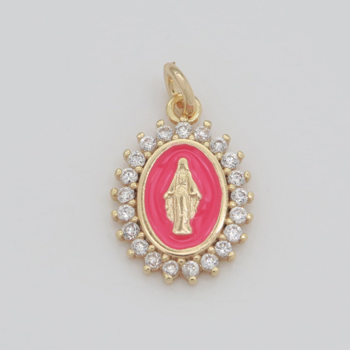 Gold Filled Miraculous Lady Charm Virgin Mary Our Lady of Lourdes, Catholic Religious Bijoux Jewelry Supply for Necklace Bracelet Earring M-607-M-609 N-272 - DLUXCA