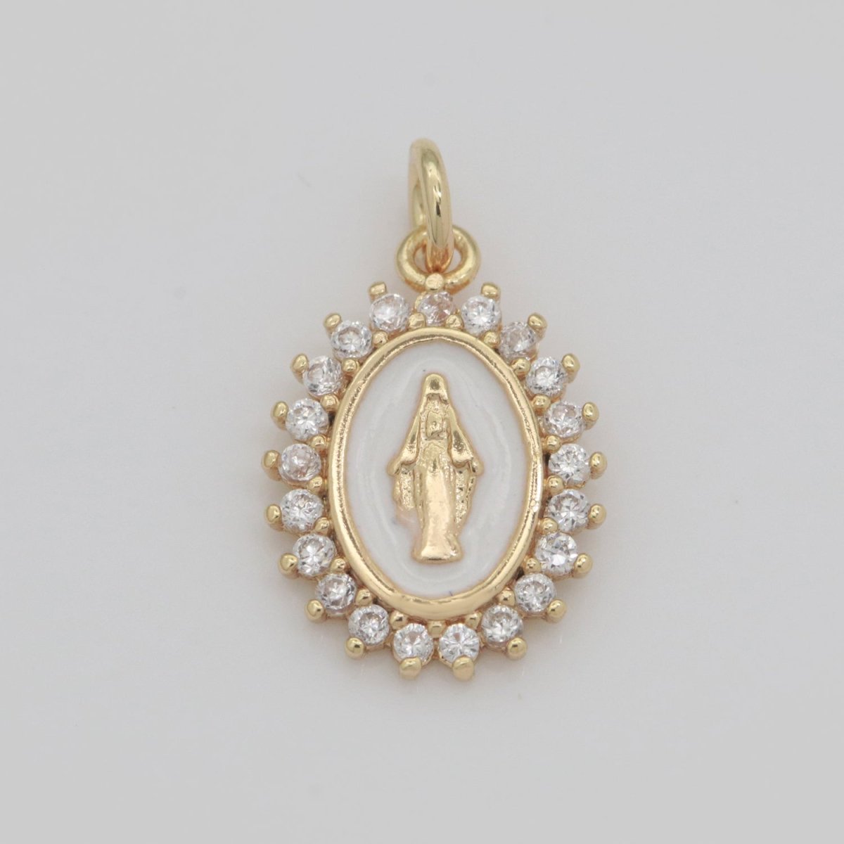 Gold Filled Miraculous Lady Charm Virgin Mary Our Lady of Lourdes, Catholic Religious Bijoux Jewelry Supply for Necklace Bracelet Earring M-607-M-609 N-272 - DLUXCA