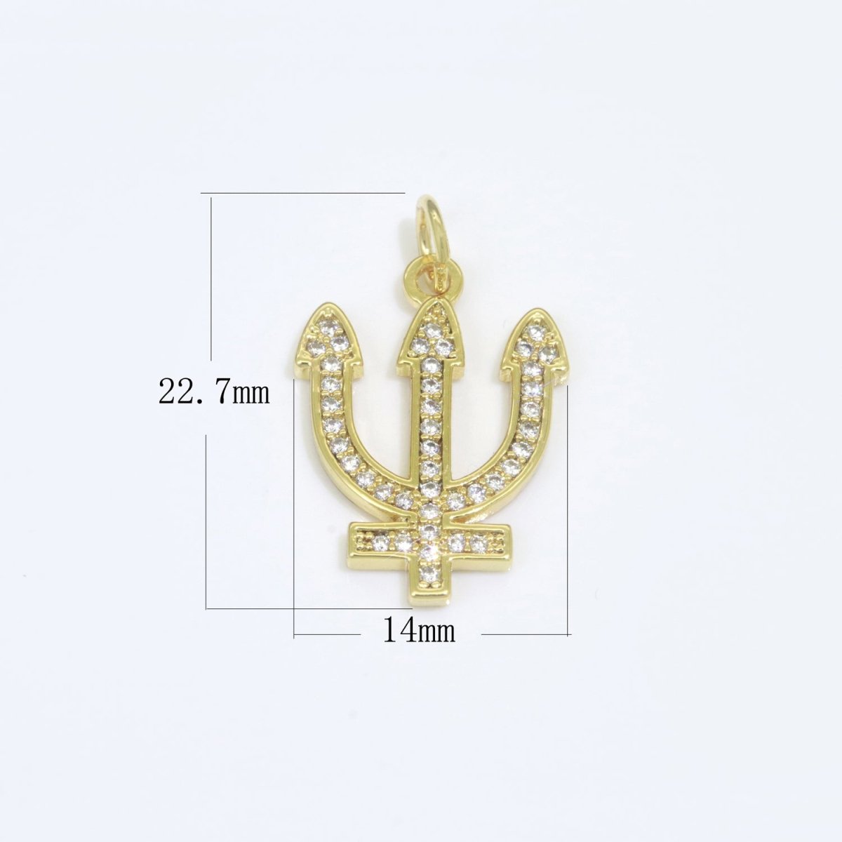 Gold Filled Neptune's Trident Pendants Greek Trident Pendants Large Devil's Pitchfork Charms Beach Pendants Jewelry Supplies M-524 M-525 - DLUXCA