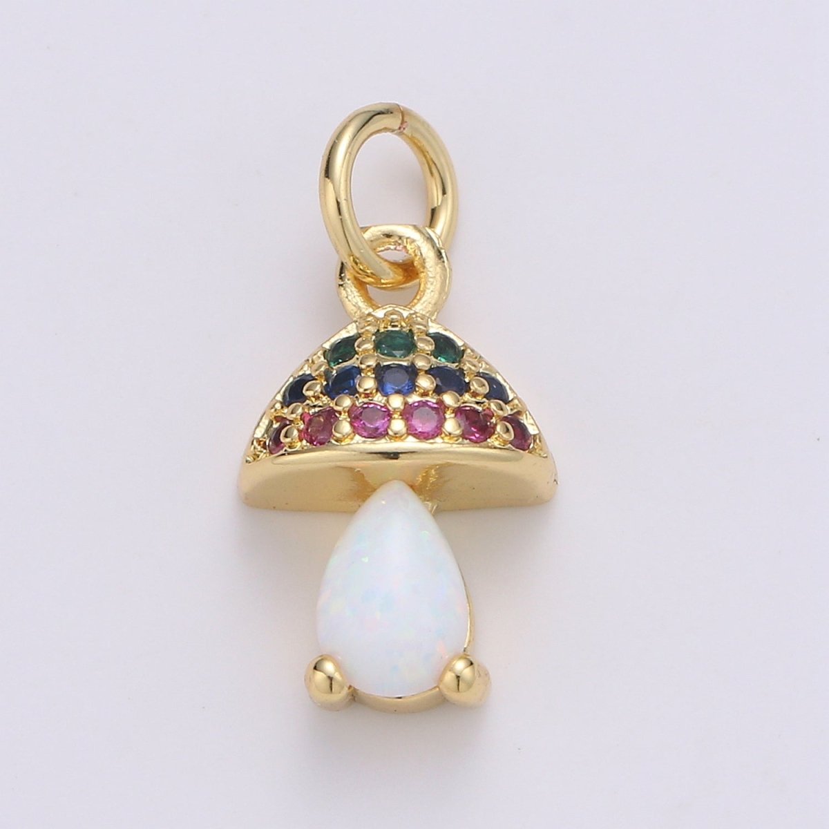 Gold Filled Opal Mushroom Charm E-003-E-005 - DLUXCA