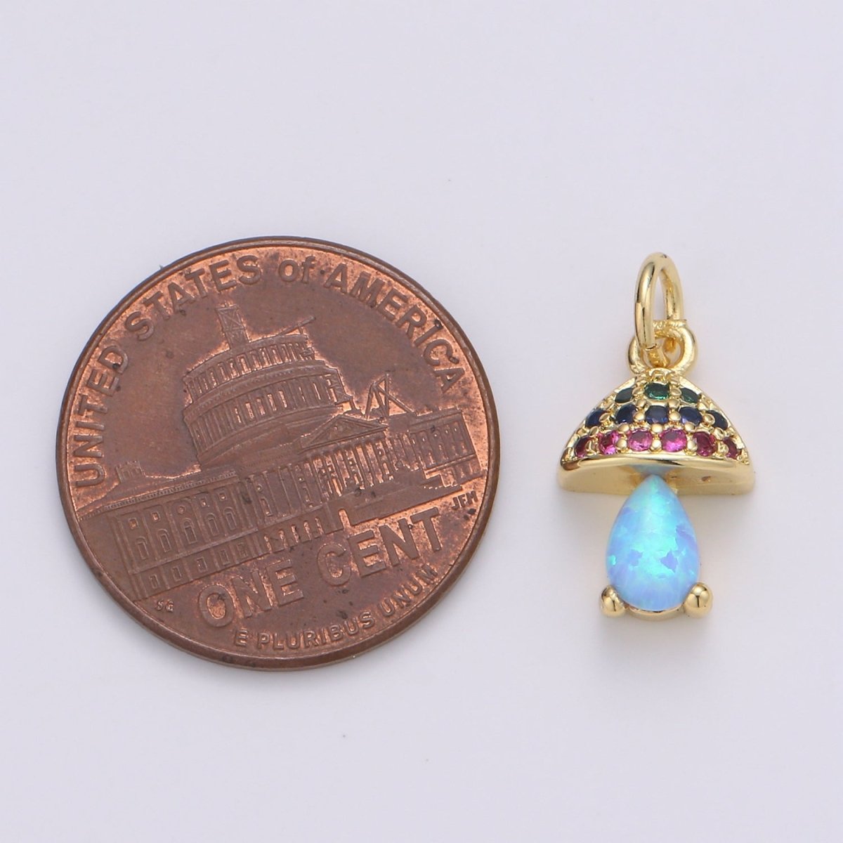 Gold Filled Opal Mushroom Charm E-003-E-005 - DLUXCA