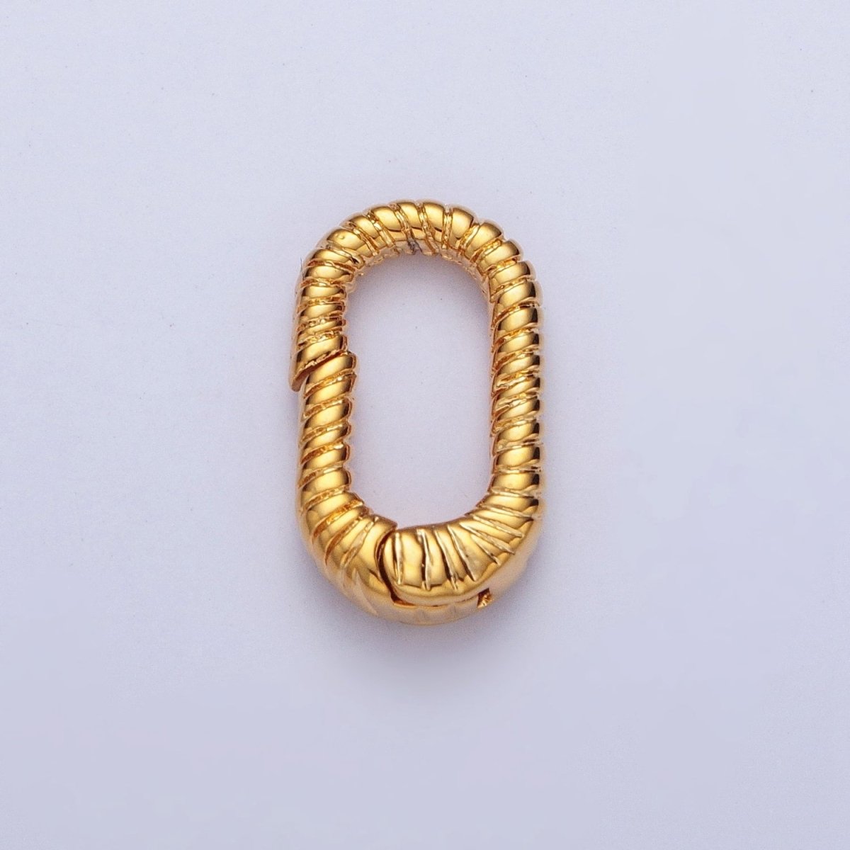 Gold Filled Oval Twisted Textured Croissant Spring Gate Clasps, Gold/Silver Pull Clasps For Jewelry Making L-820 L-868 L-869 - DLUXCA