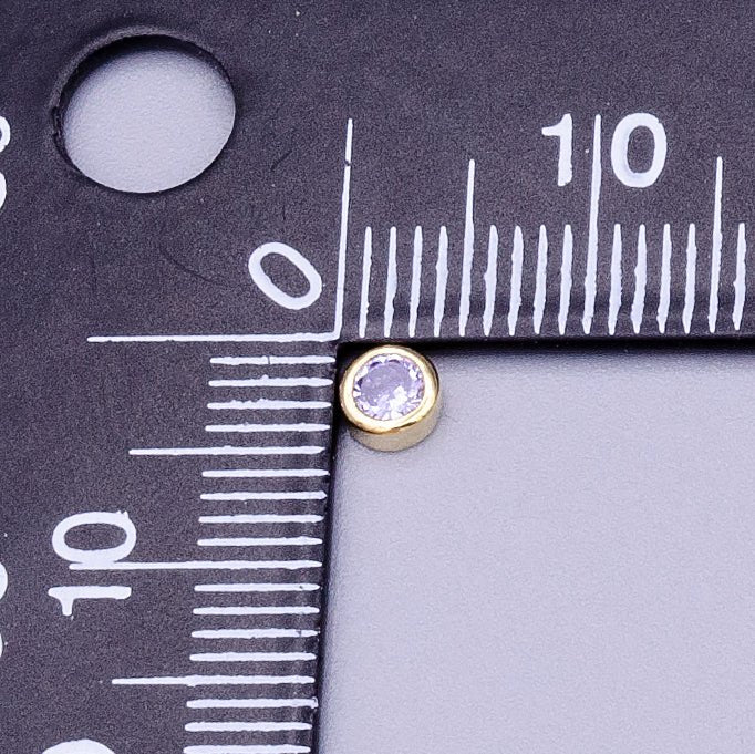 Gold Filled Personalized Locket Bead: 4mm Birthstone Bezel CZ | B-925 B-927- B-935 Z-483 - DLUXCA
