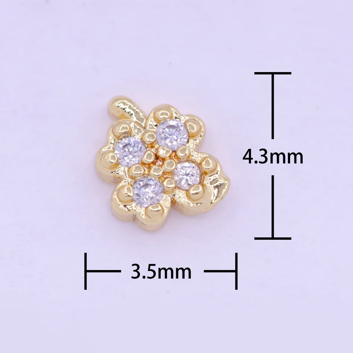 Gold Filled Personalized Locket Bead: Clear Fuchsia Pink Heart, Star Pawprint Clover, Horseshoe Lips Cross Bolt L-839~L-841 - DLUXCA