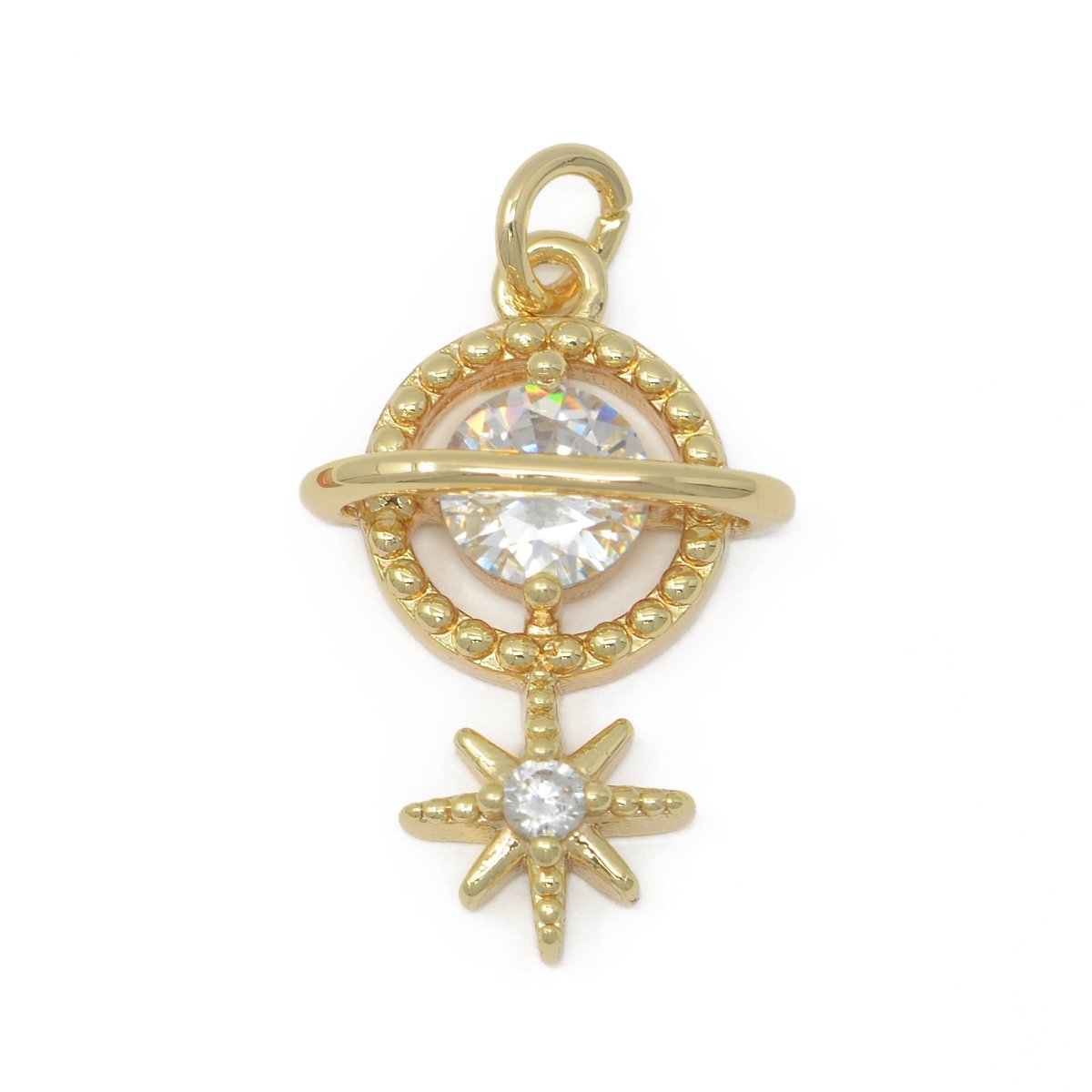 Gold Filled Planet and Star Charm M-386 - DLUXCA