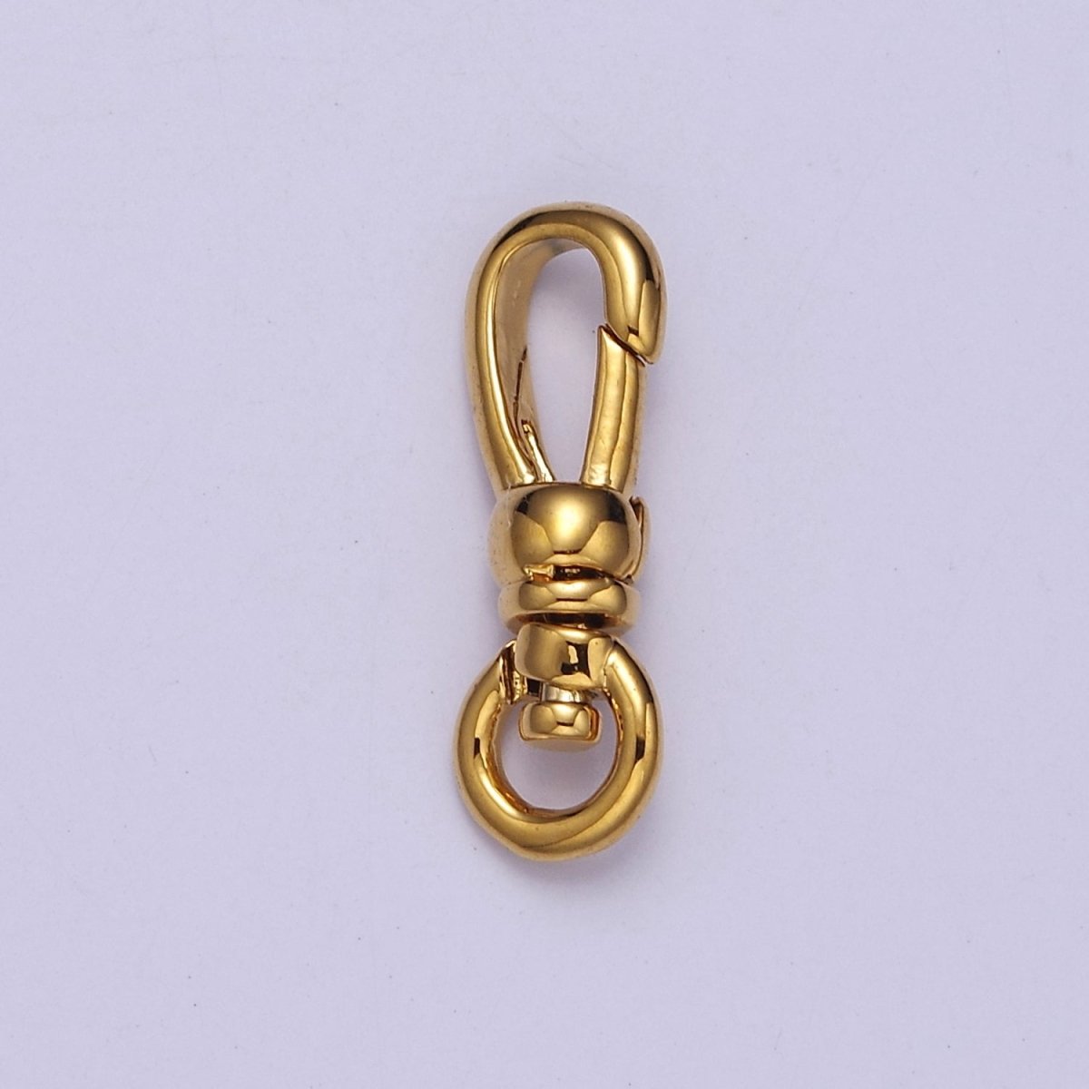 Gold Filled Push Gate Snap Clasps Closure with Round Swivel in Gold & Silver L-719 L-720 - DLUXCA