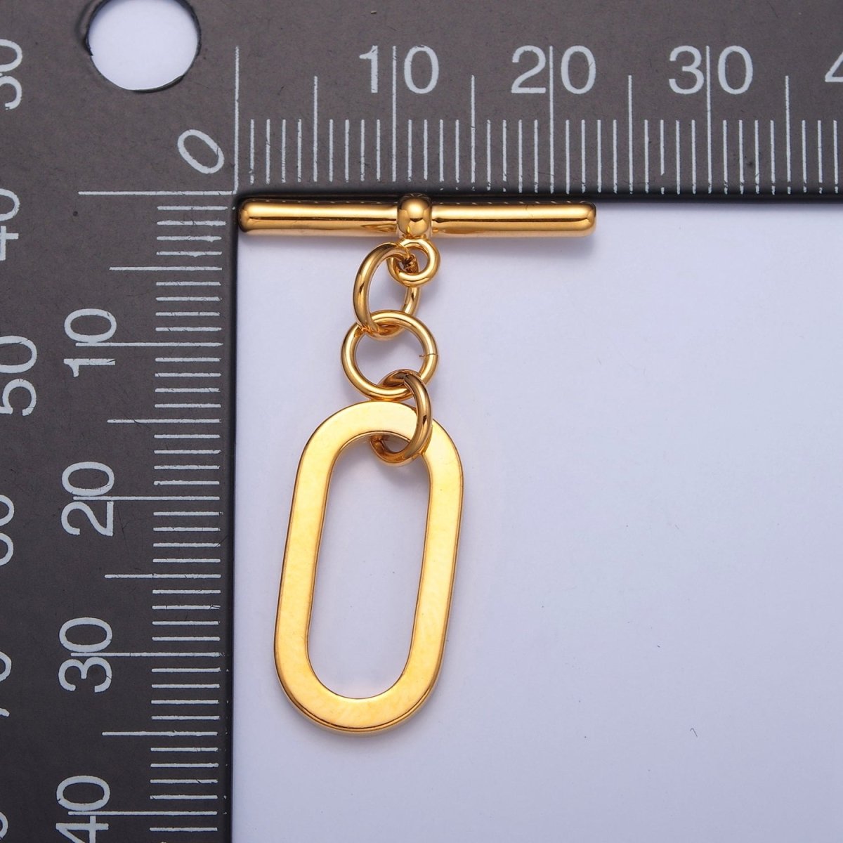 Gold Filled Rectangular Long Oval Toggle Clasps Closure in Gold & Silver L-747~L-749 - DLUXCA
