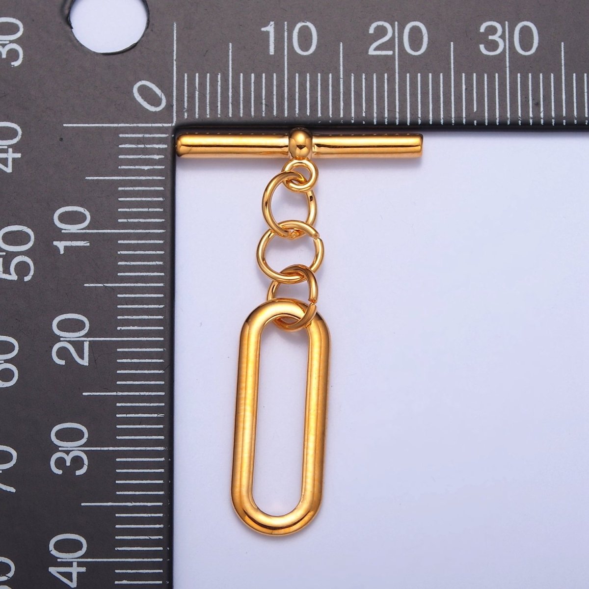 Gold Filled Rectangular Oval Toggle Clasps Closure in Gold & Silver L-753~L-755 - DLUXCA