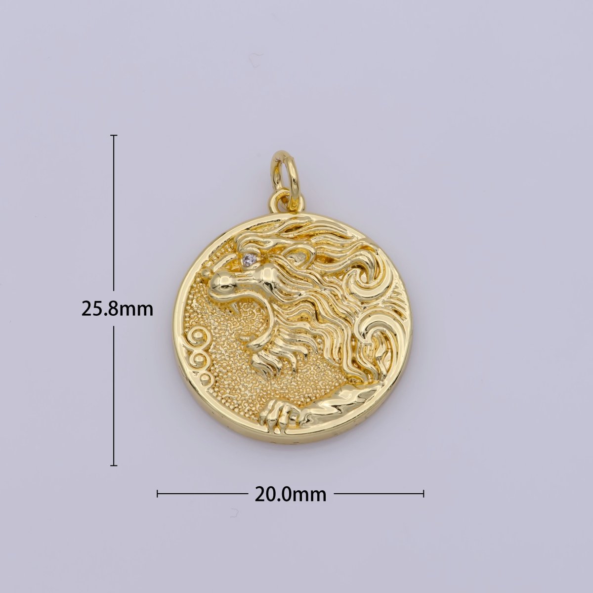 Gold Filled Roaring Dragon Mythical Coin Charm | M-809 - DLUXCA