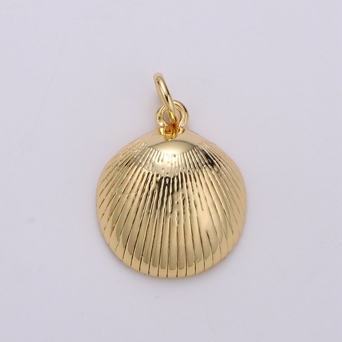 Gold Filled Round Sea Shell Charm D-794 - DLUXCA