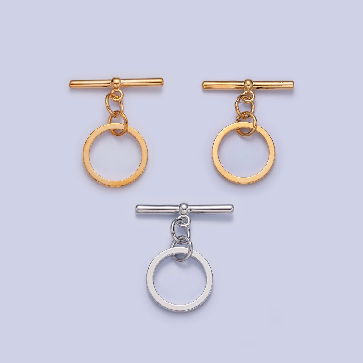 Gold Filled Round Toggle Clasps Closure in Gold & Silver L-750~L-753 - DLUXCA