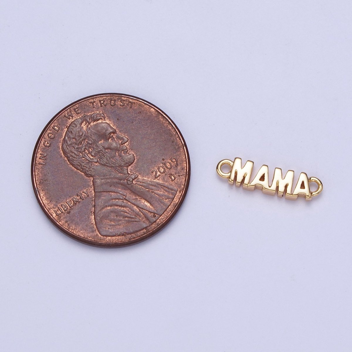 Gold Filled S925 Sterling Silver MAMA Script Charm Link Connector For Mother's Day Jewelry Supply Component G-709 G-710 - DLUXCA