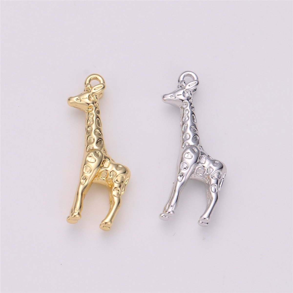 Gold Filled Safari Animal 3D Giraffe Charm in Gold & Silver | C-721 C-525 - DLUXCA
