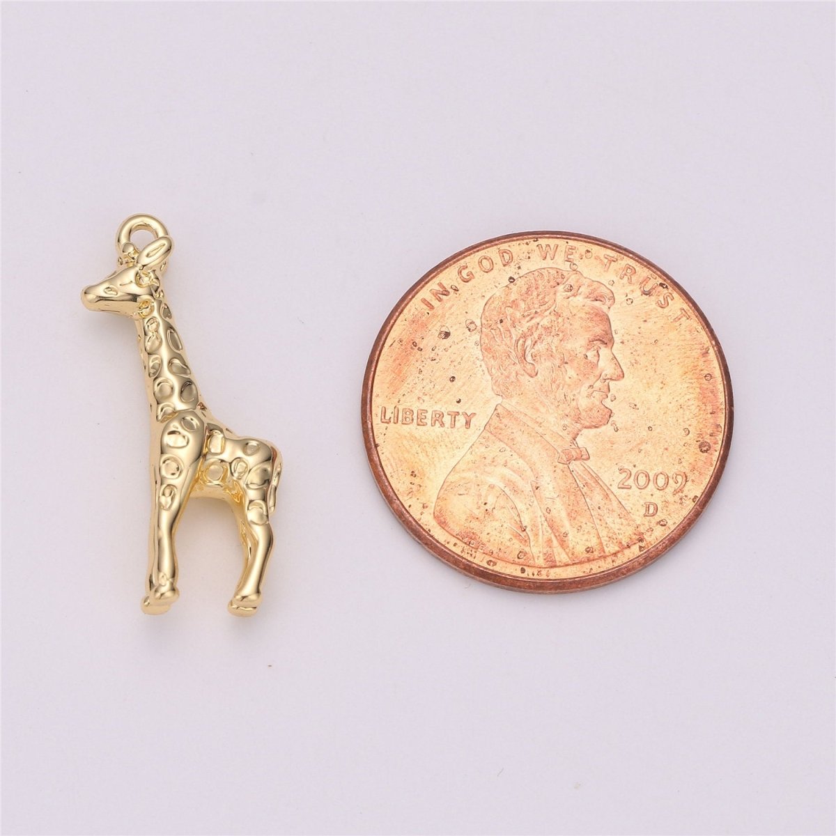 Gold Filled Safari Animal 3D Giraffe Charm in Gold & Silver | C-721 C-525 - DLUXCA