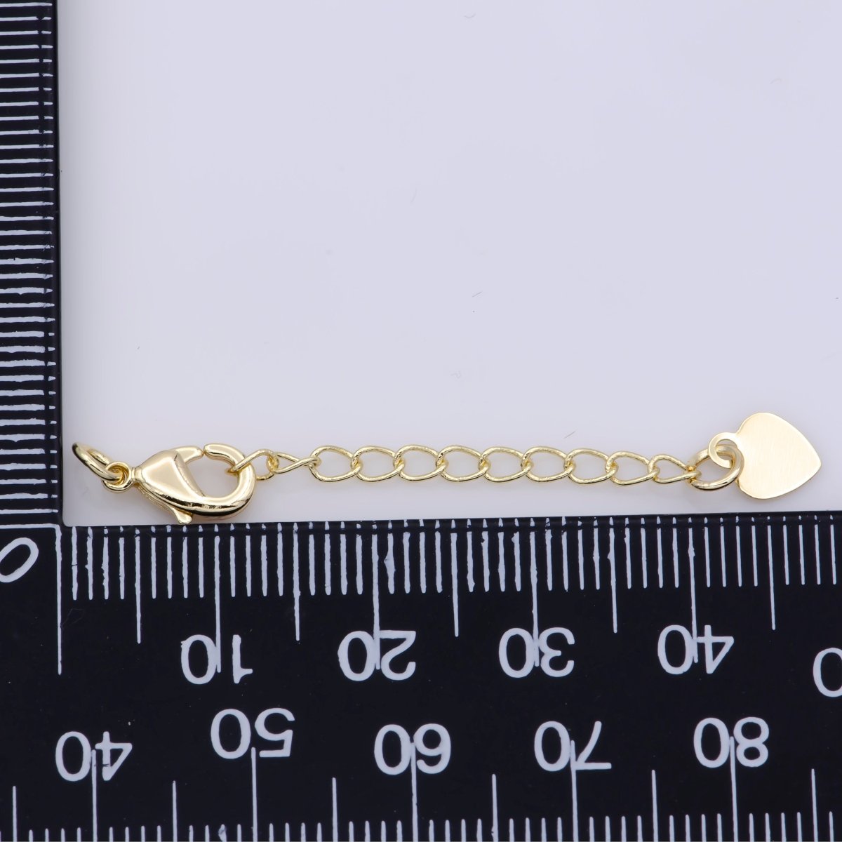 Gold Filled / Silver Chain Extender For Necklace Bracelet Supply Component Findings Extenders w/ Heart charm + Lobster Clasp L-467 L-468 - DLUXCA