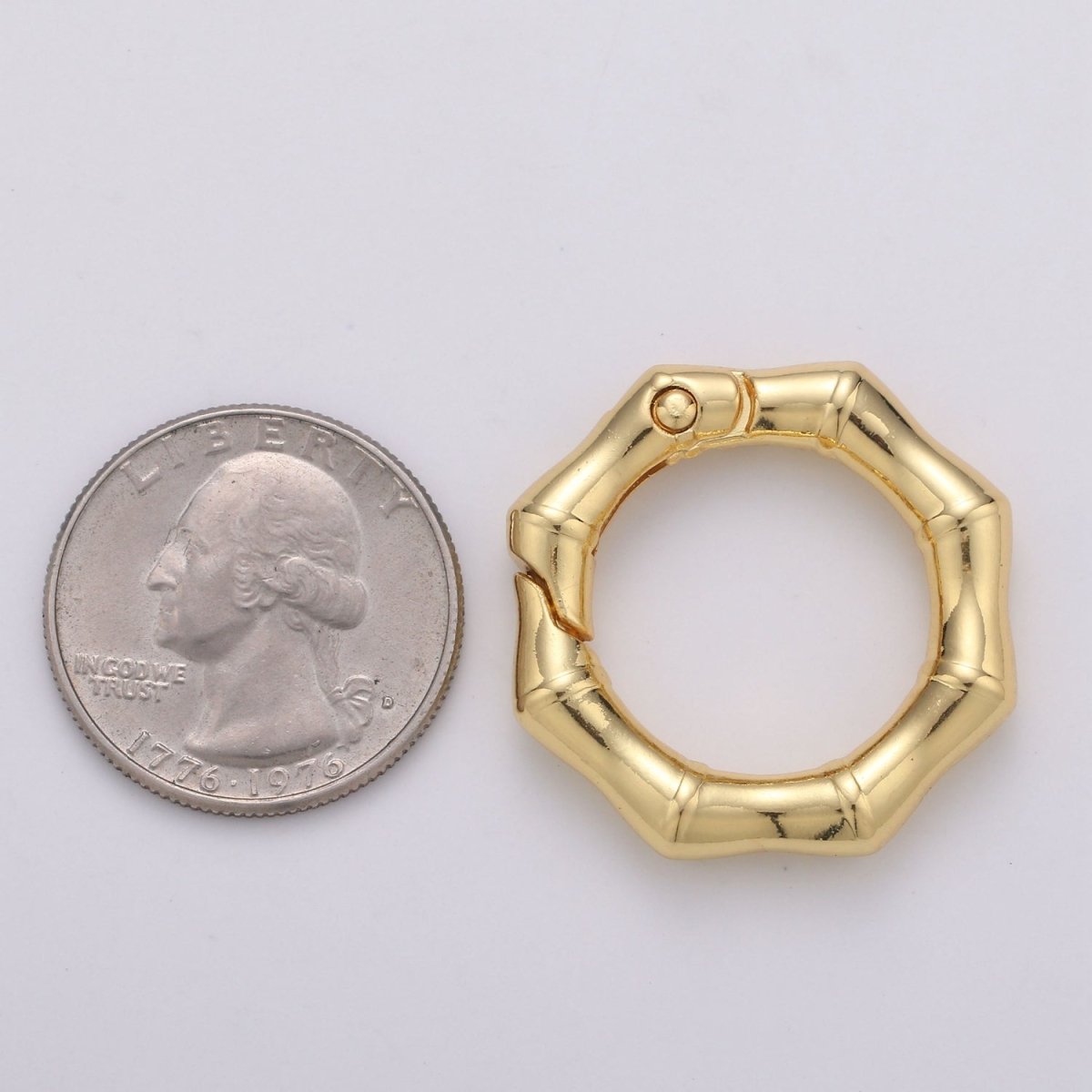 Gold Filled Simple Octagon Push Gate Ring Clasp For DIY Jewelry Making Connectors Wrislet Holder L-057~L-058 - DLUXCA