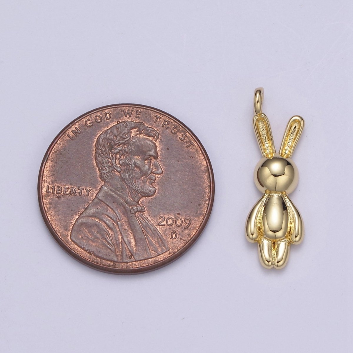 Gold Filled small balloon rabbit Charm Tiny bunny pendant for Kids Jewelry Necklace Bracelet Earring Supply N-664 N-665 - DLUXCA