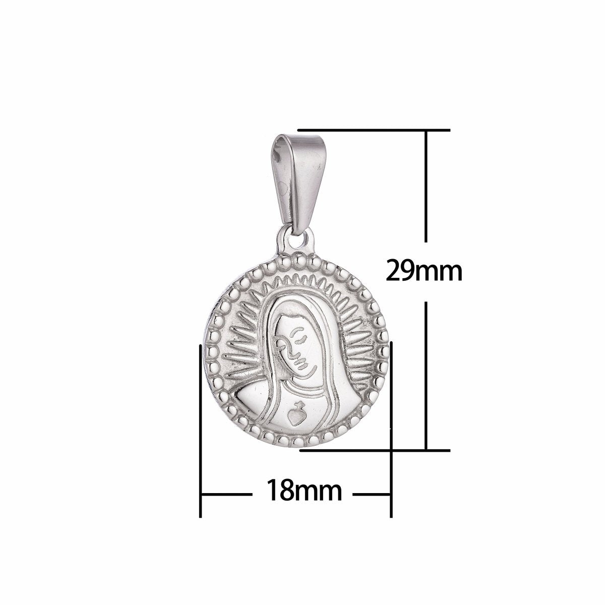 Gold Filled Stainless Steel Mary Mother Jesus Glooming Charm Pendant w/ Bails Findings for Earring Necklace Jewelry Making Supplies J-349 - DLUXCA