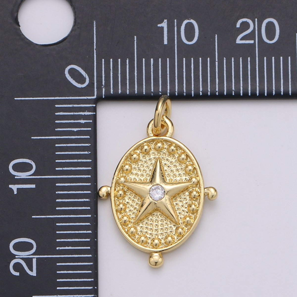 Gold Filled Star Compass Charm D-868 - DLUXCA