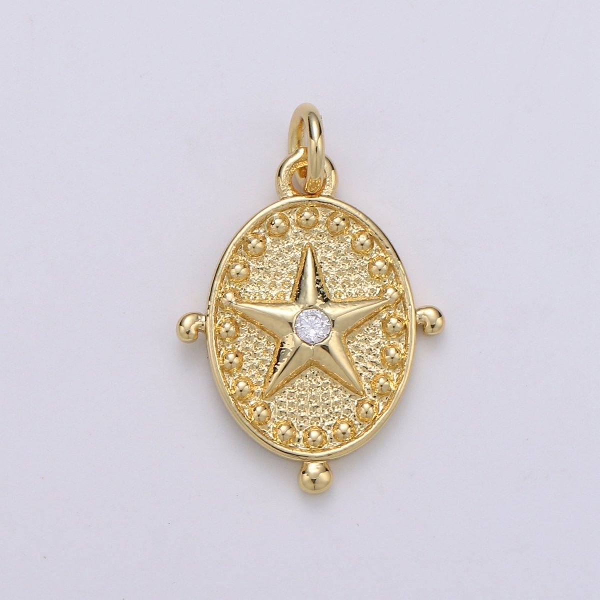 Gold Filled Star Compass Charm D-868 - DLUXCA